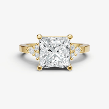 Princess Cluster Diamond Engagement Ring