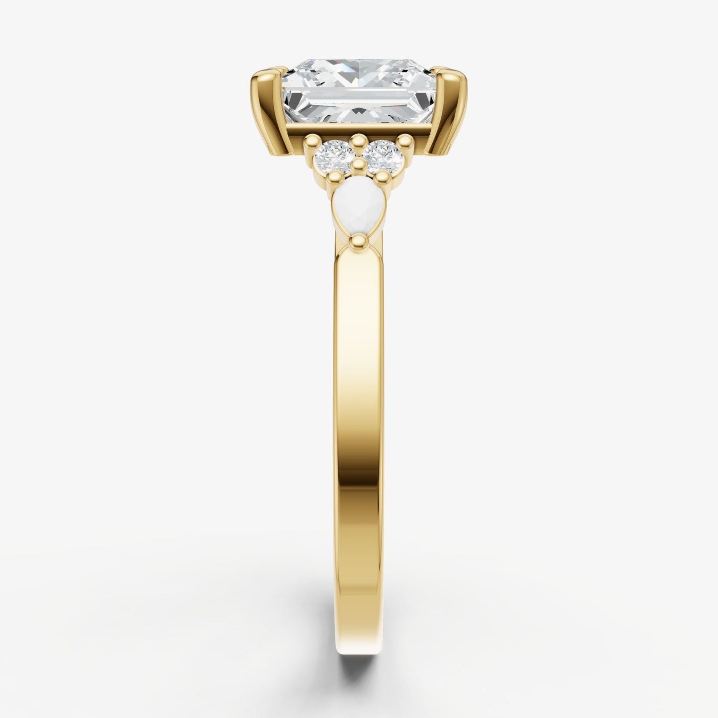 Princess Cluster Diamond Engagement Ring