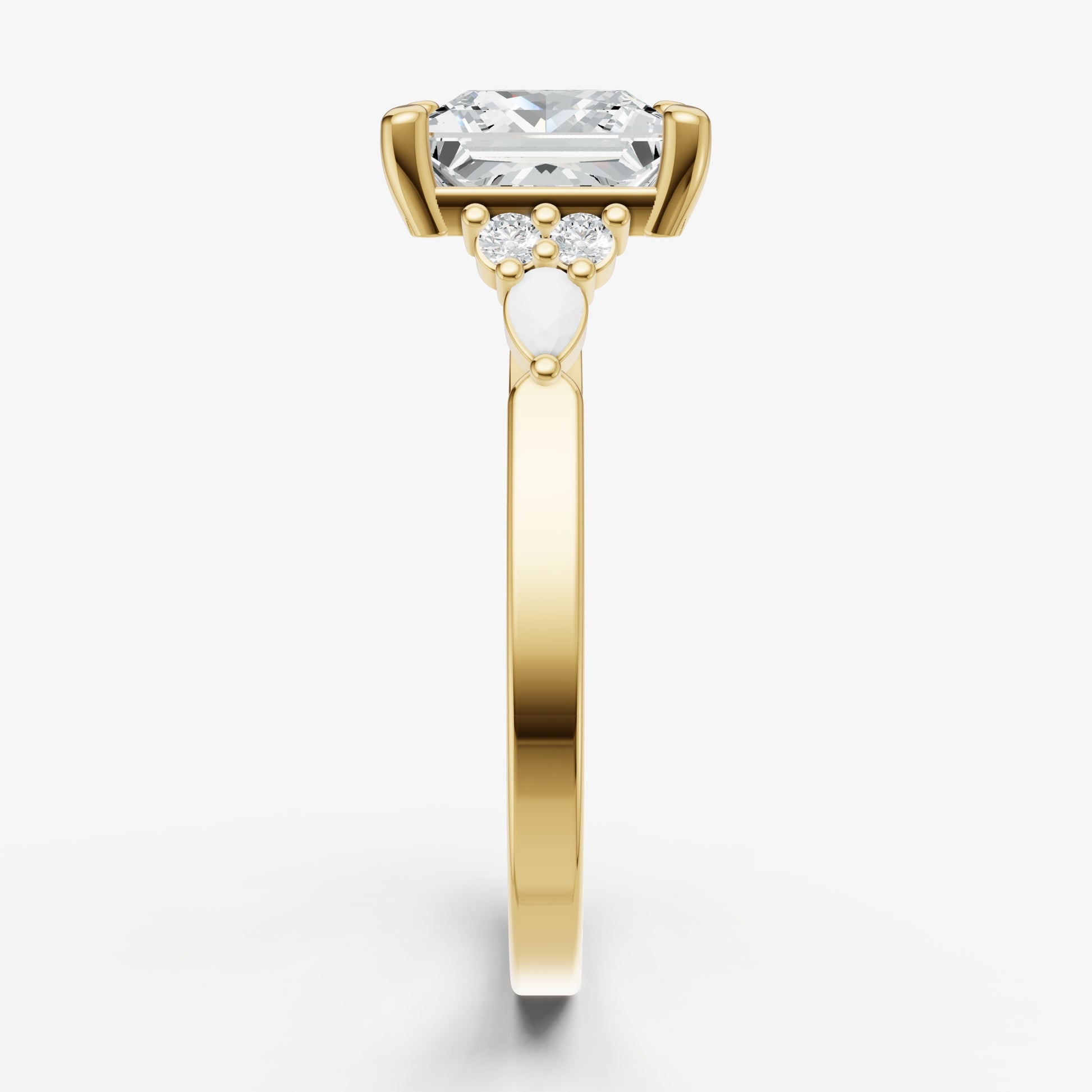 Princess Cluster Diamond Engagement Ring