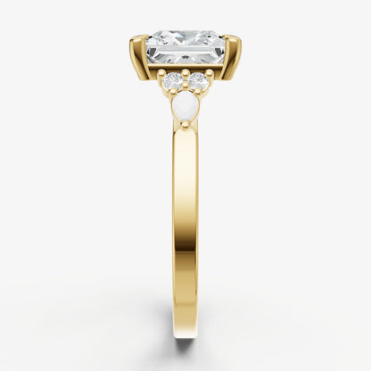 Princess Cluster Diamond Engagement Ring