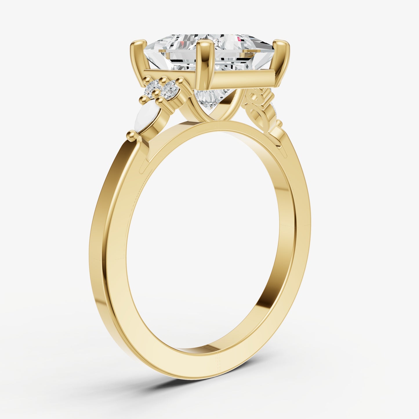Princess Cluster Diamond Engagement Ring
