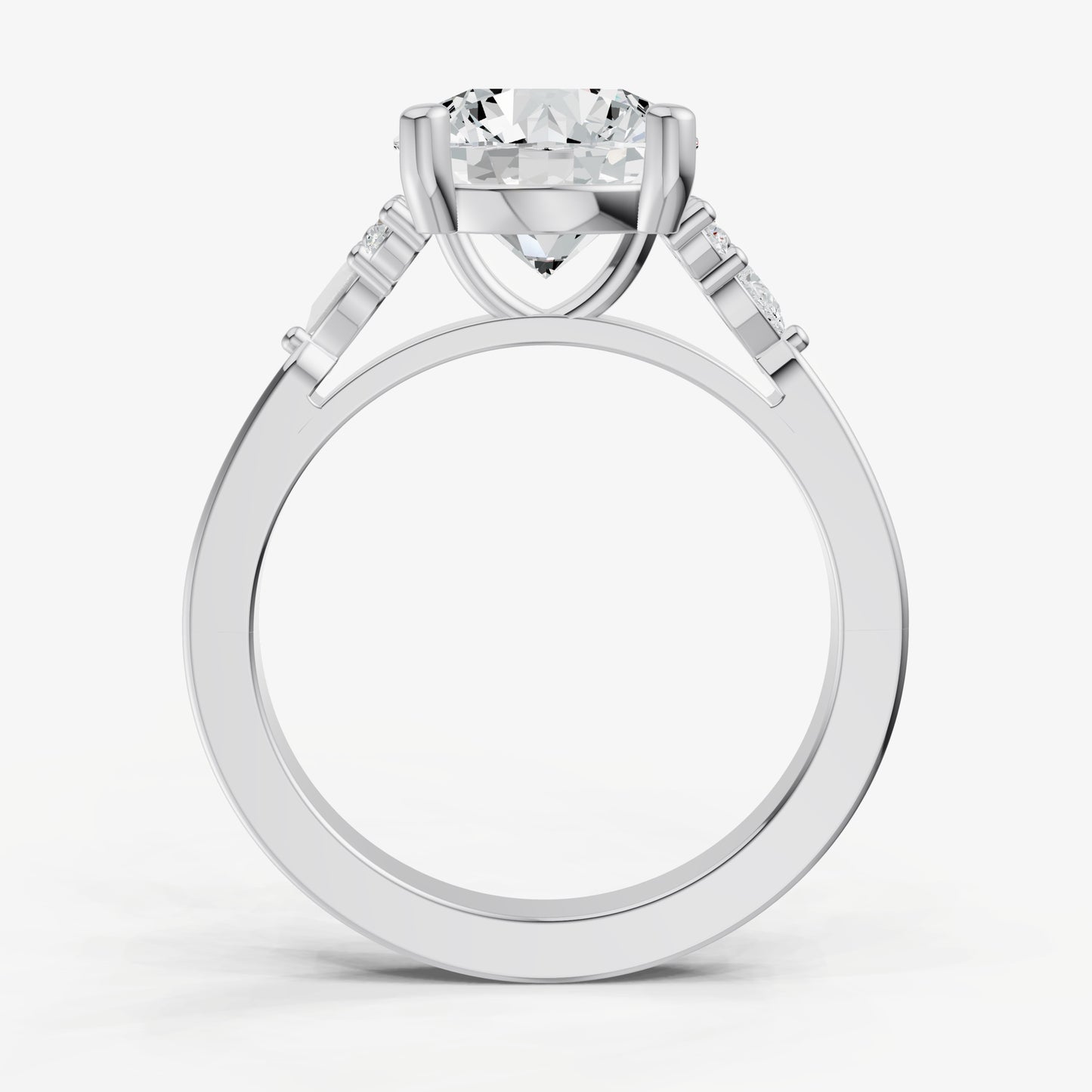 Round Cluster Diamond Engagement Ring