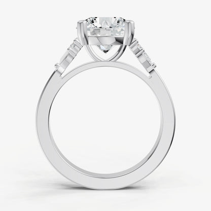 Round Cluster Diamond Engagement Ring