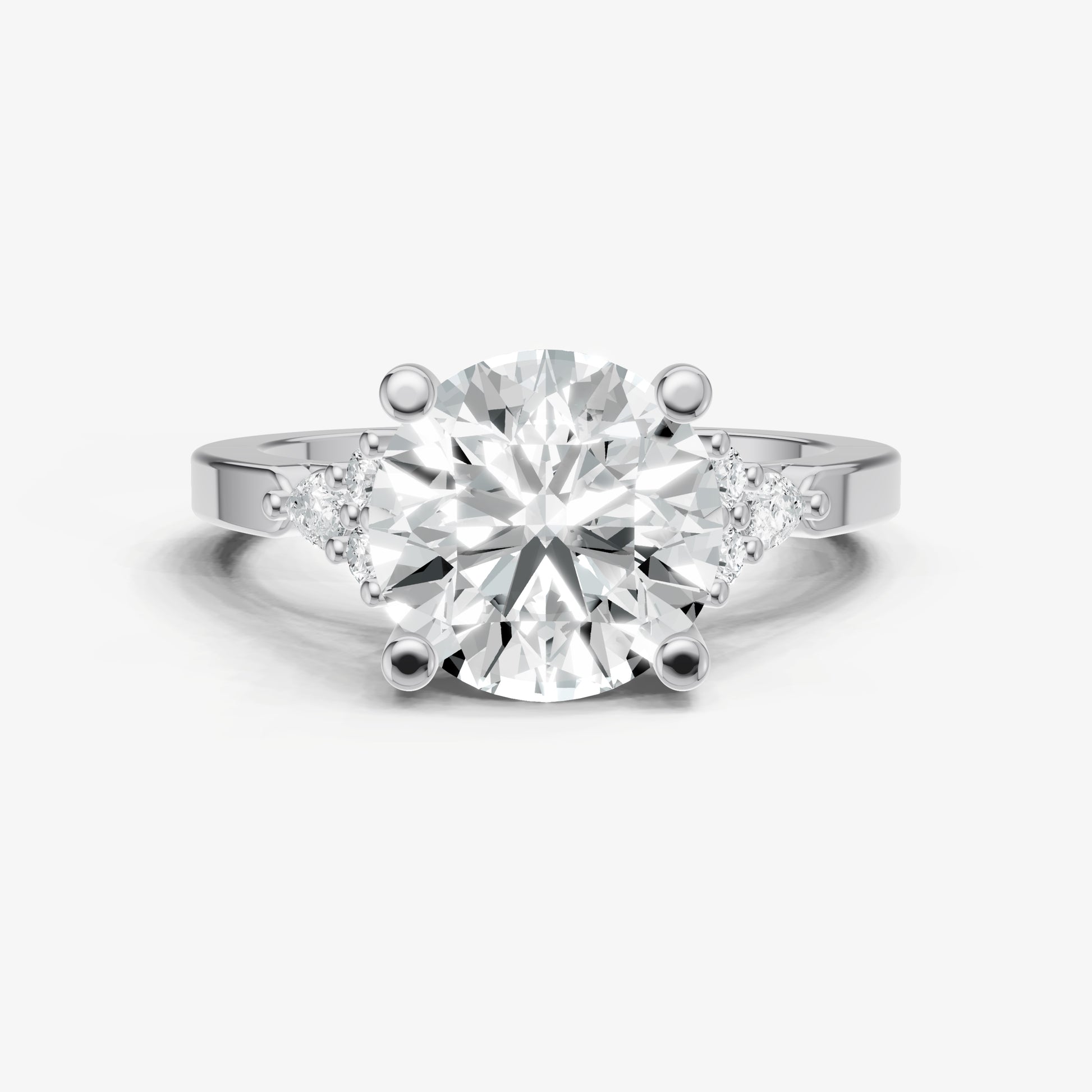 Round Cluster Diamond Engagement Ring