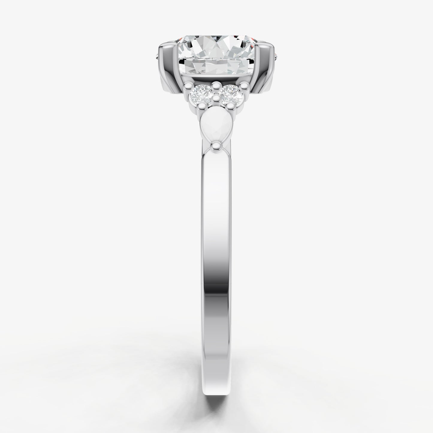 Round Cluster Diamond Engagement Ring