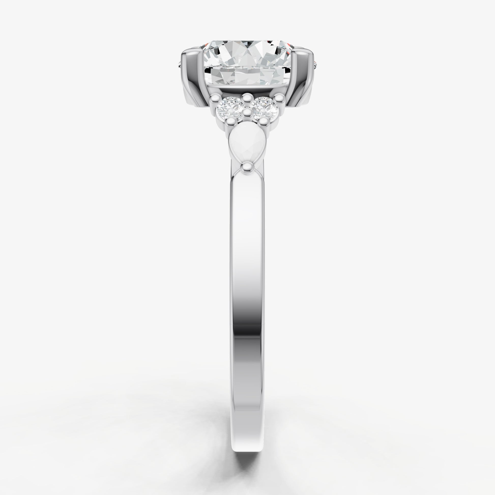 Round Cluster Diamond Engagement Ring
