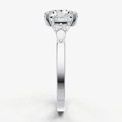 Round Cluster Diamond Engagement Ring