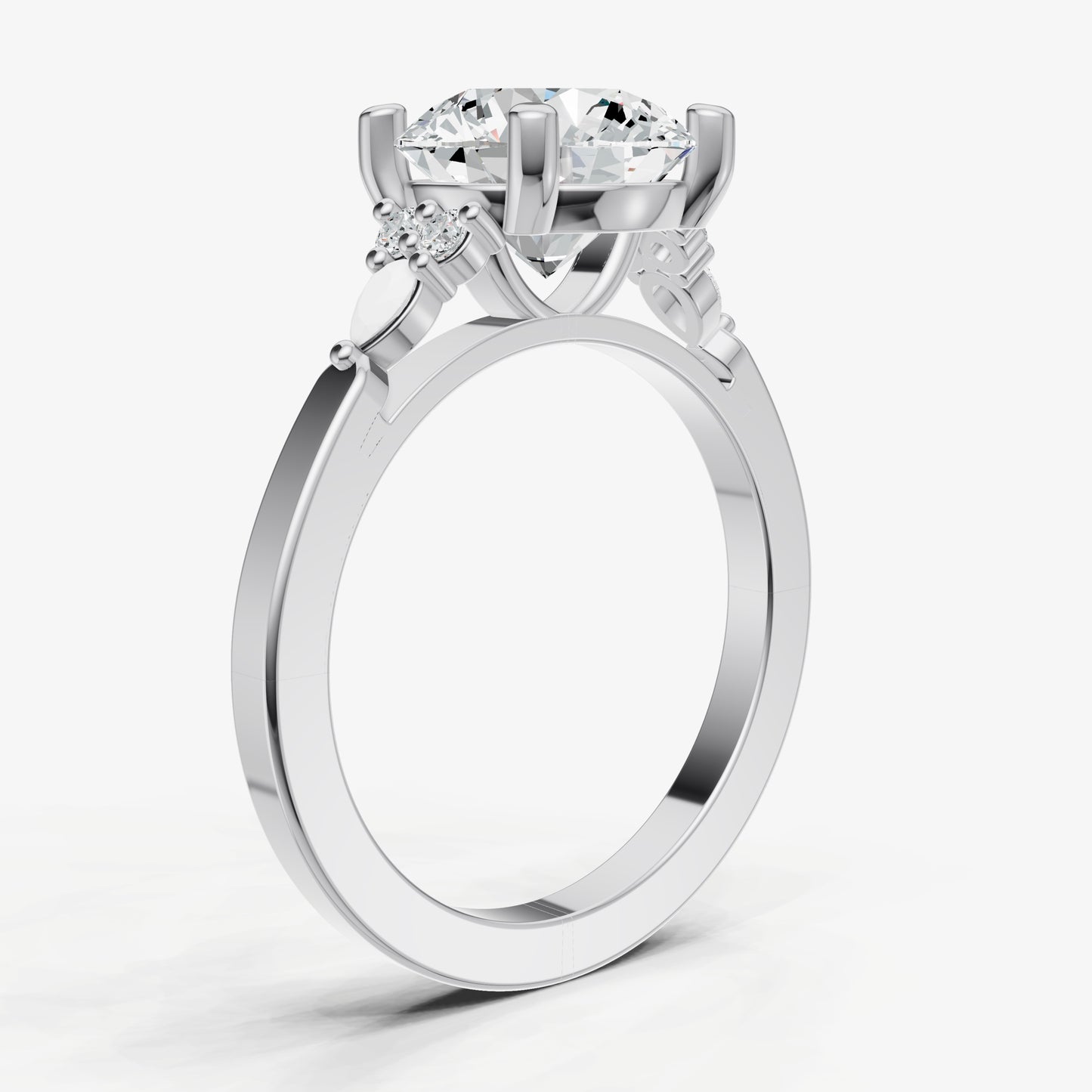 Round Cluster Diamond Engagement Ring