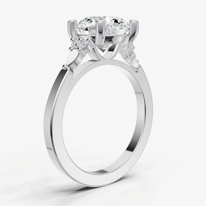 Round Cluster Diamond Engagement Ring
