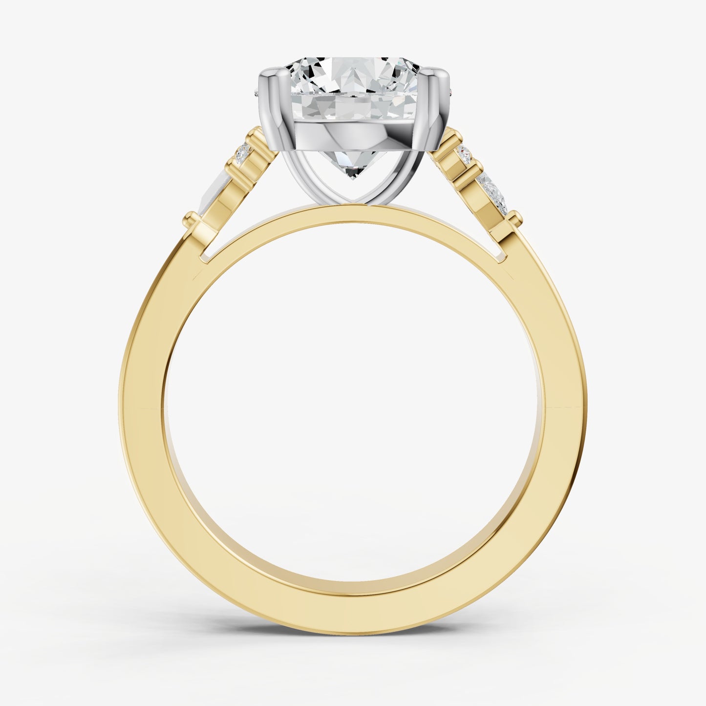 Round Cluster Diamond Engagement Ring