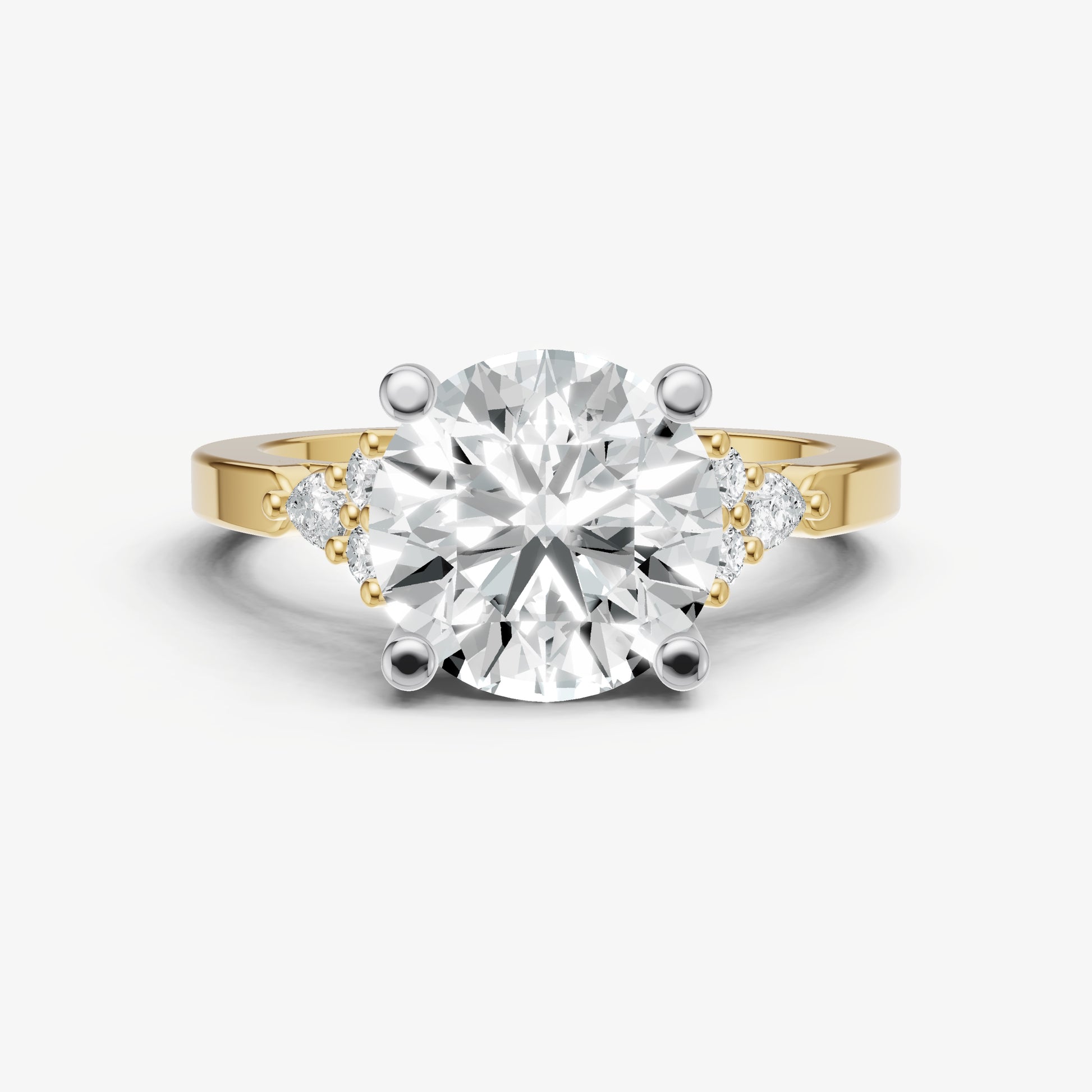 Round Cluster Diamond Engagement Ring