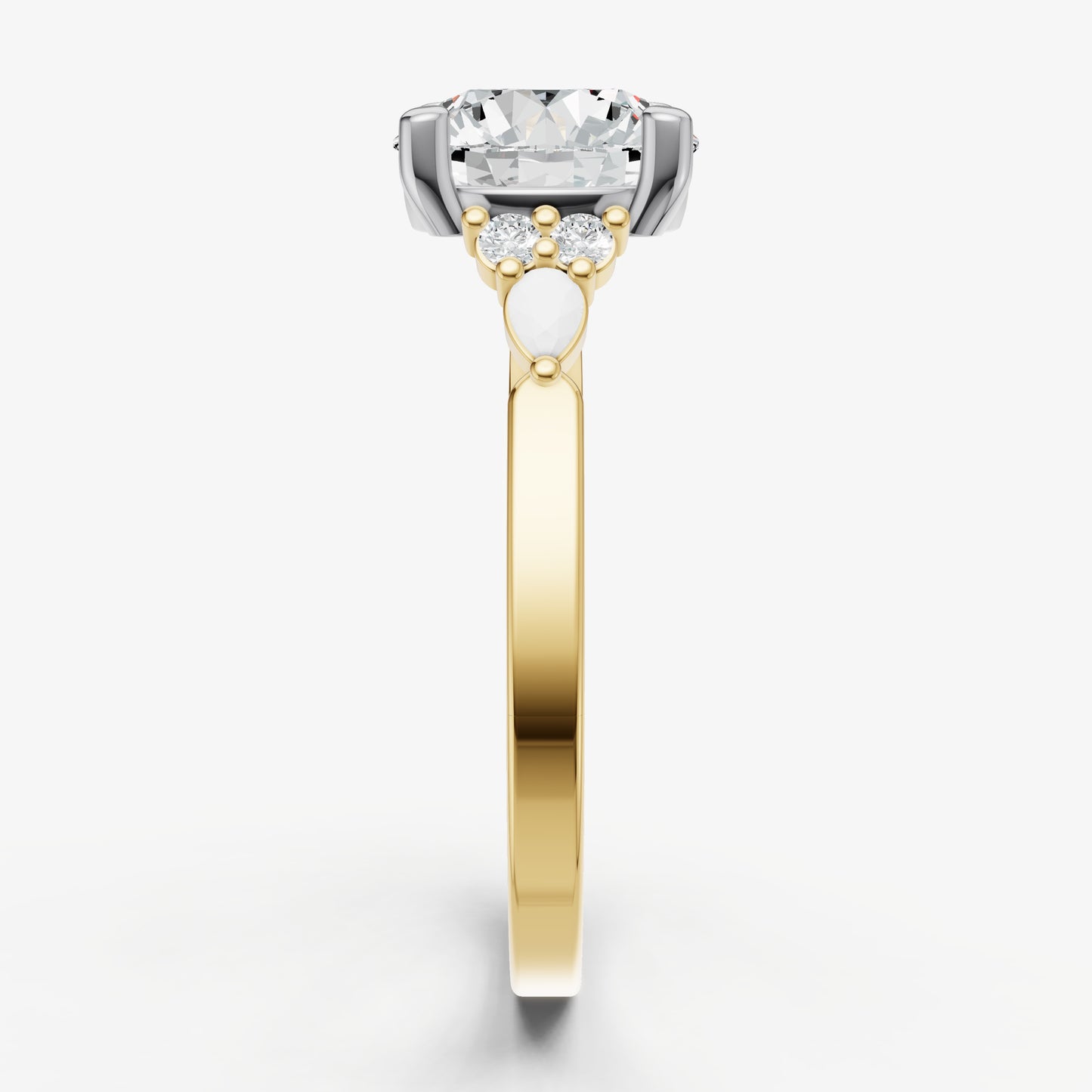 Round Cluster Diamond Engagement Ring