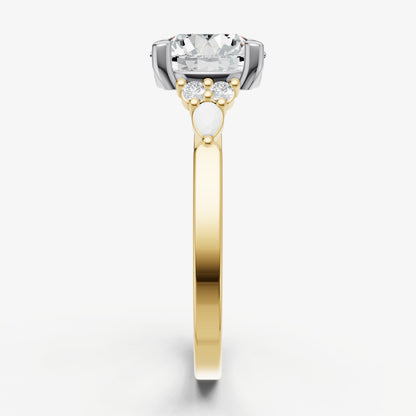 Round Cluster Diamond Engagement Ring