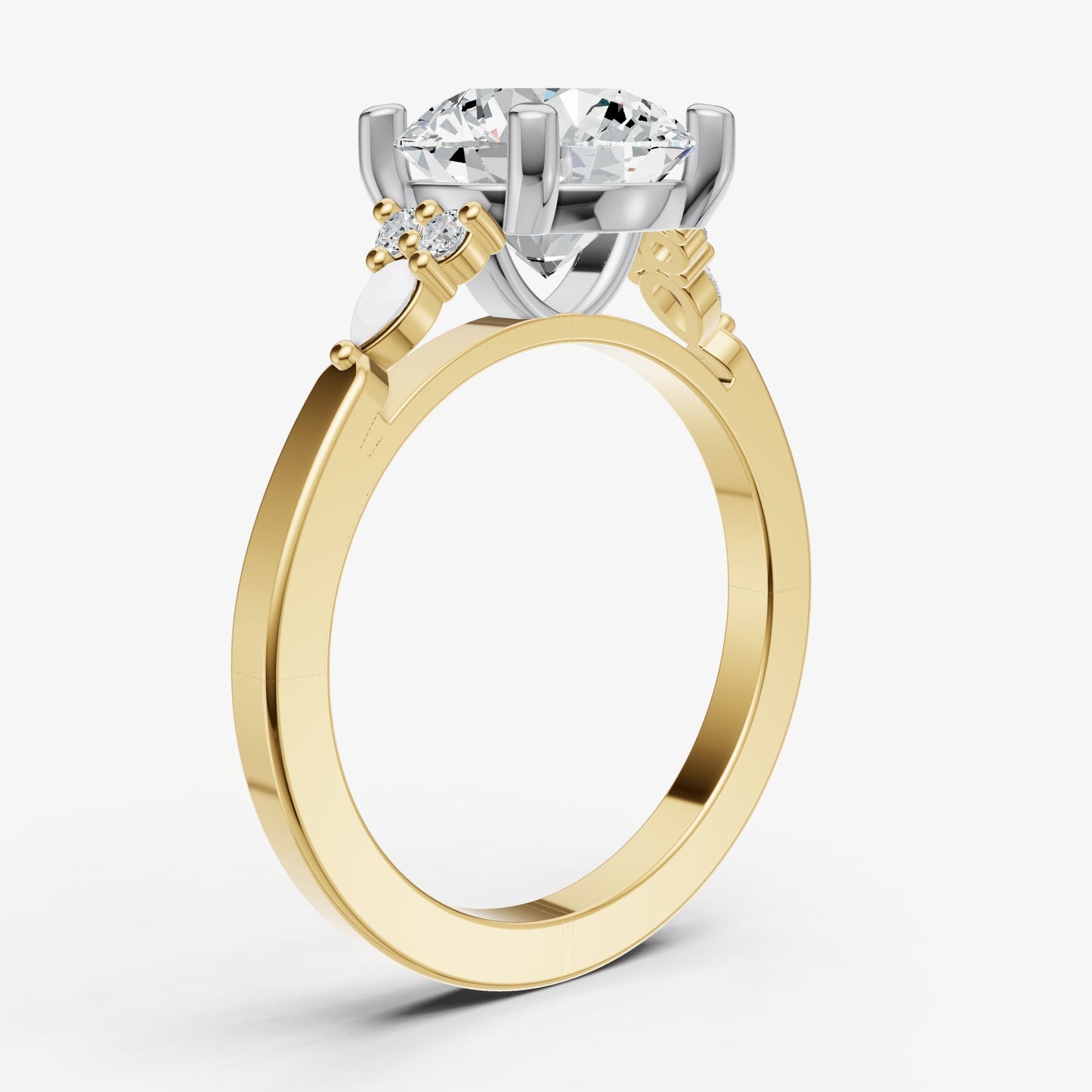 Round Cluster Diamond Engagement Ring