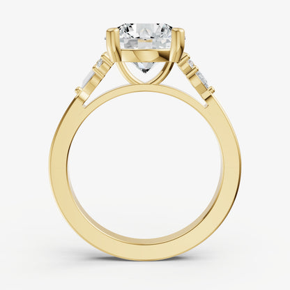 Round Cluster Diamond Engagement Ring
