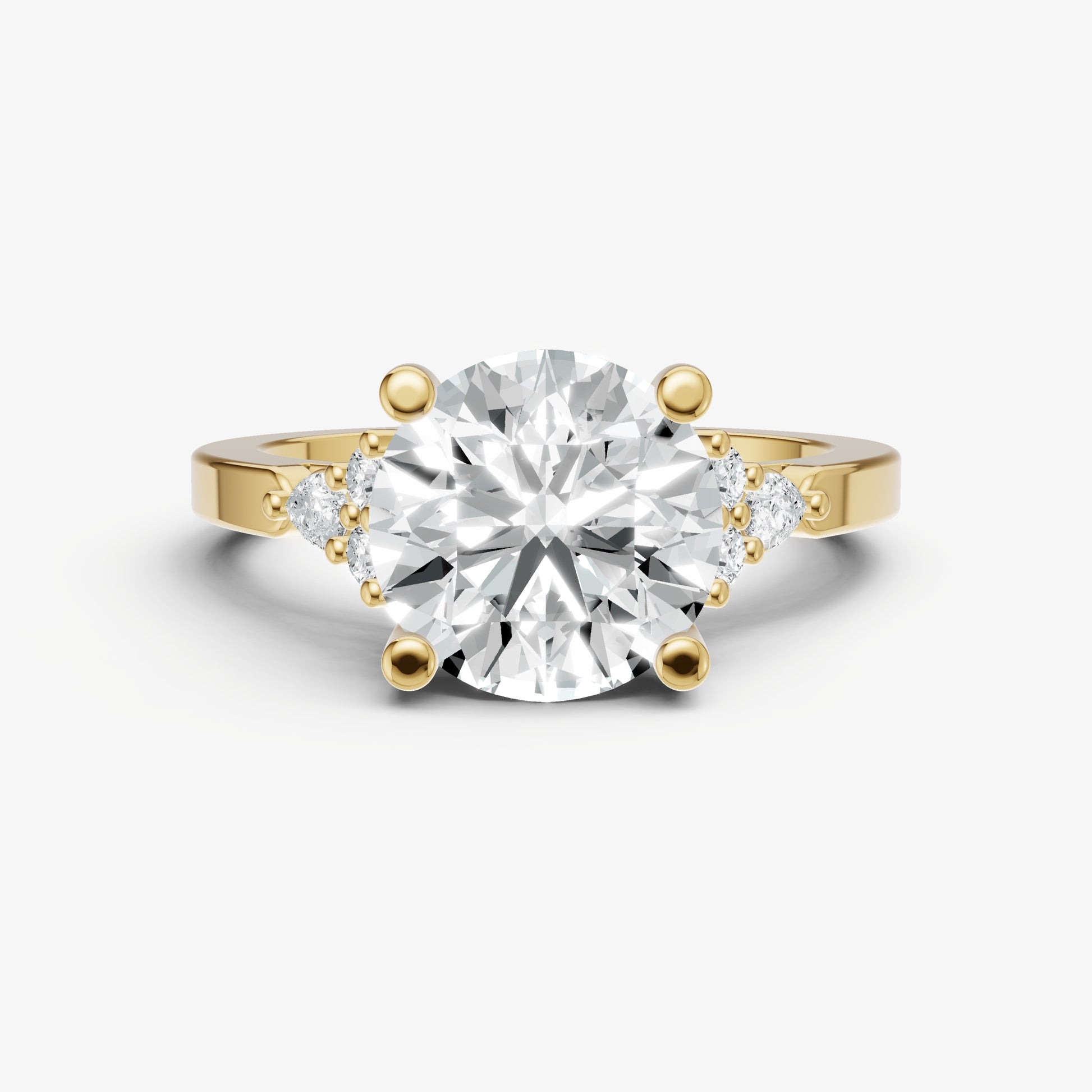 Round Cluster Diamond Engagement Ring