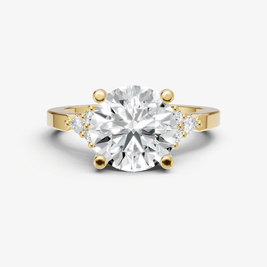 Round Cluster Diamond Engagement Ring