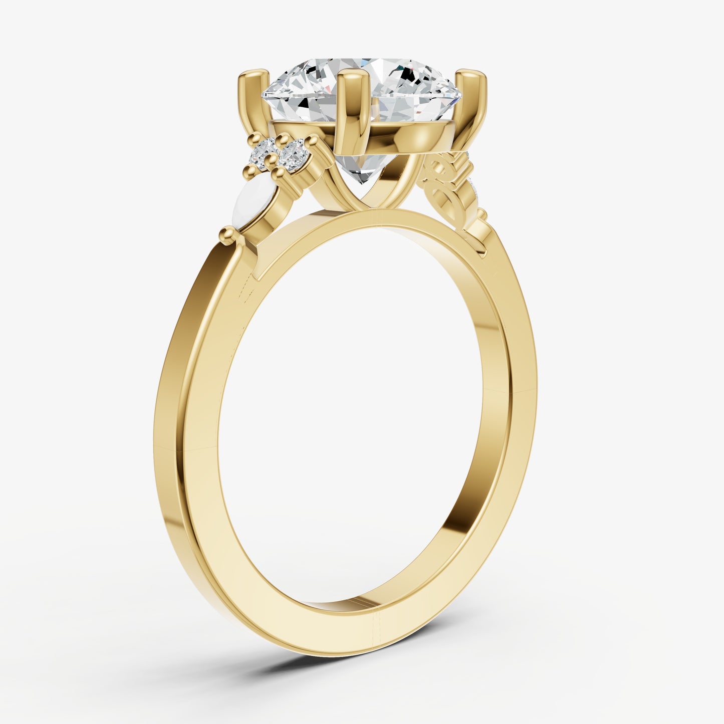 Round Cluster Diamond Engagement Ring