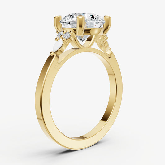 Round Cluster Diamond Engagement Ring