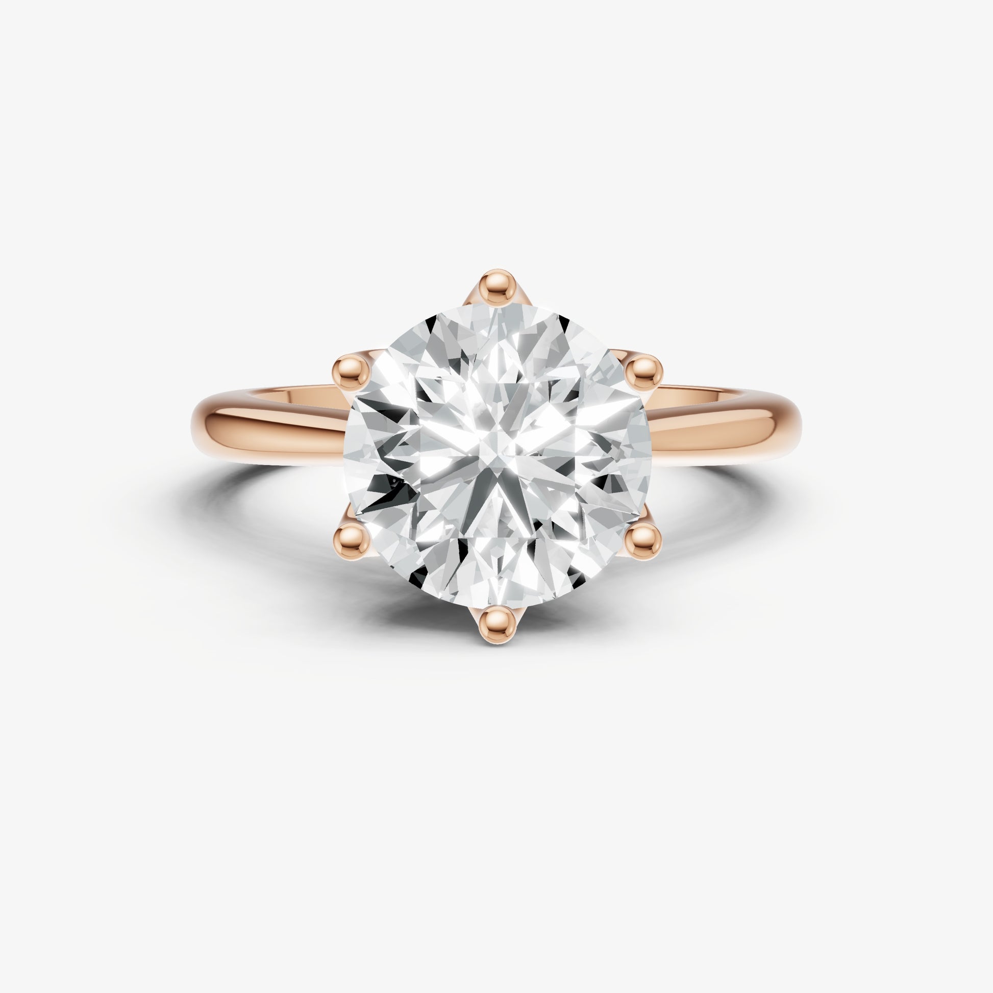 Round Tulip Round Solitaire Engagement Ring