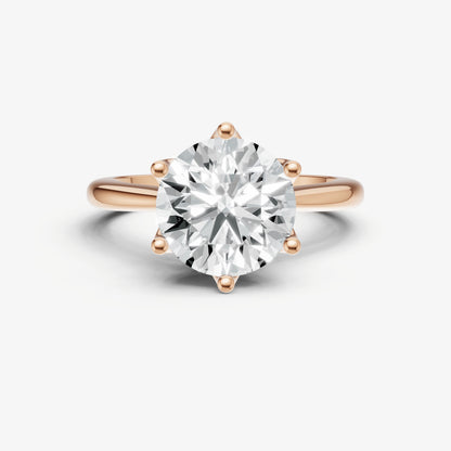 Round Tulip Round Solitaire Engagement Ring