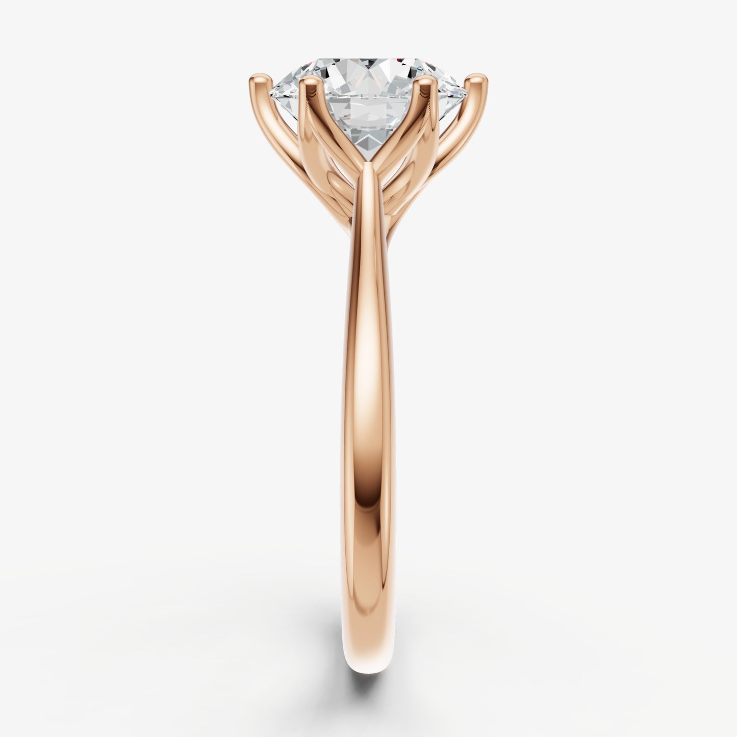 Round Tulip Round Solitaire Engagement Ring