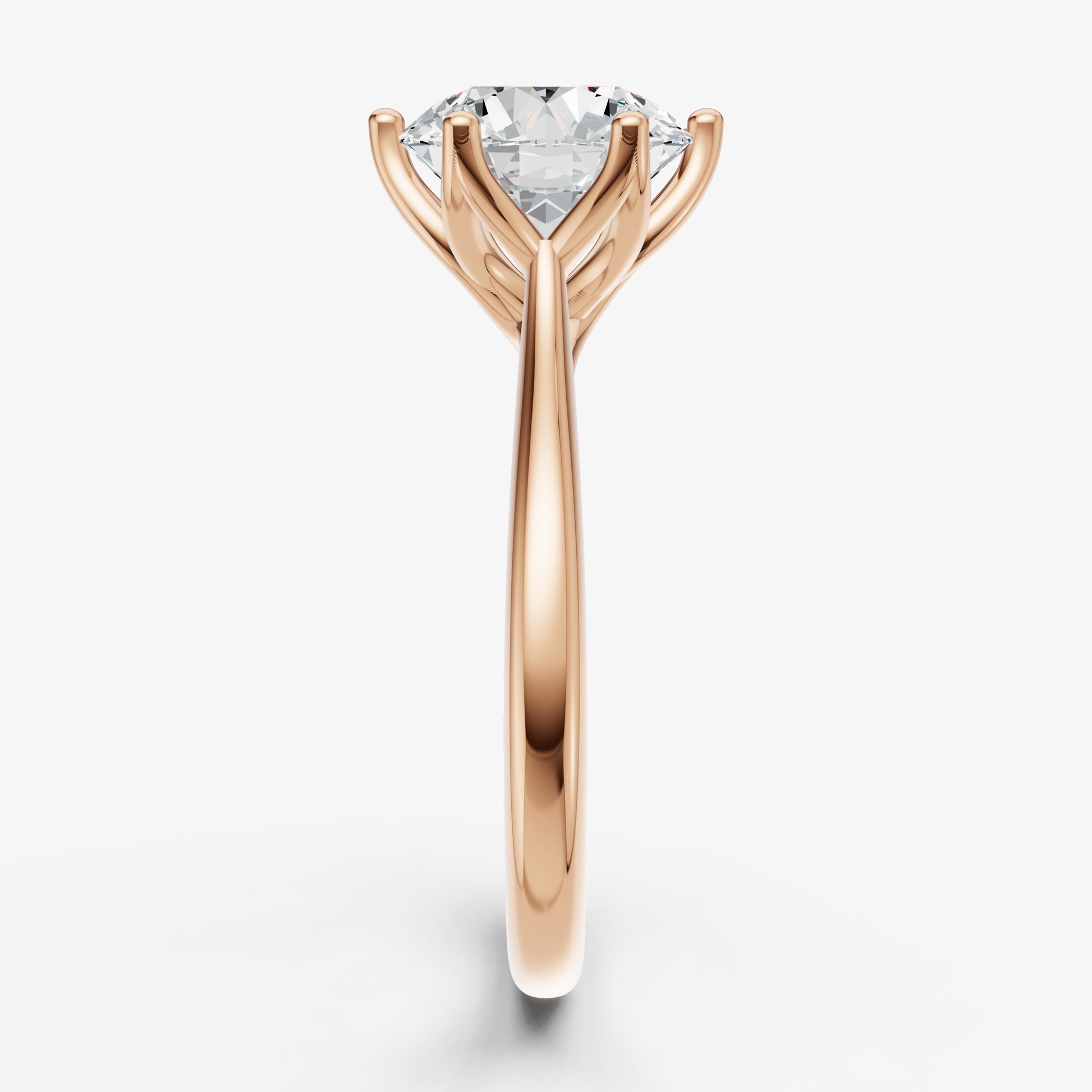 Round Tulip Round Solitaire Engagement Ring
