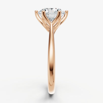 Round Tulip Round Solitaire Engagement Ring