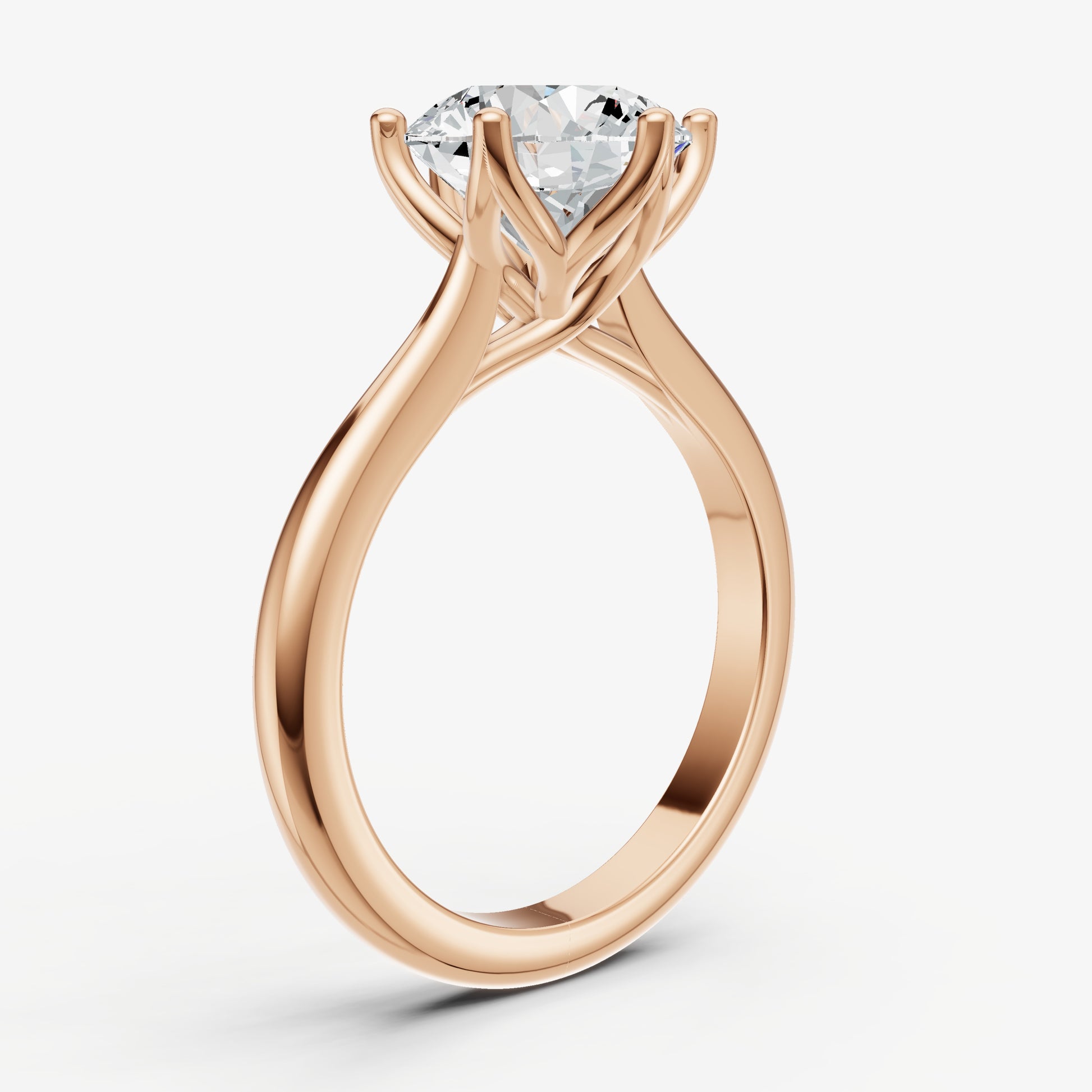 Round Tulip Round Solitaire Engagement Ring