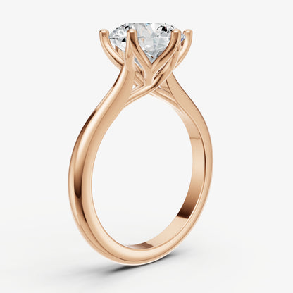 Round Tulip Round Solitaire Engagement Ring