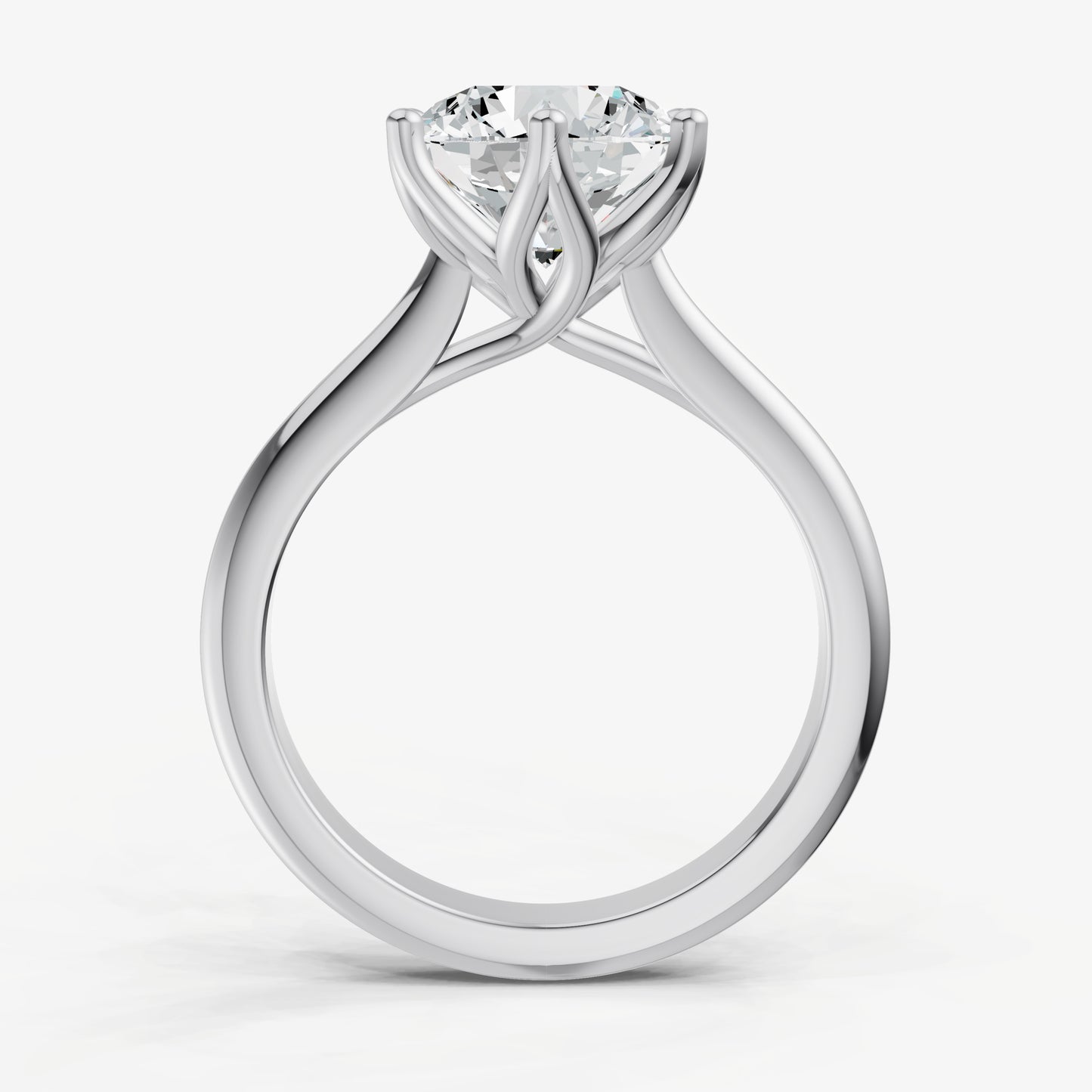 Round Tulip Round Solitaire Engagement Ring