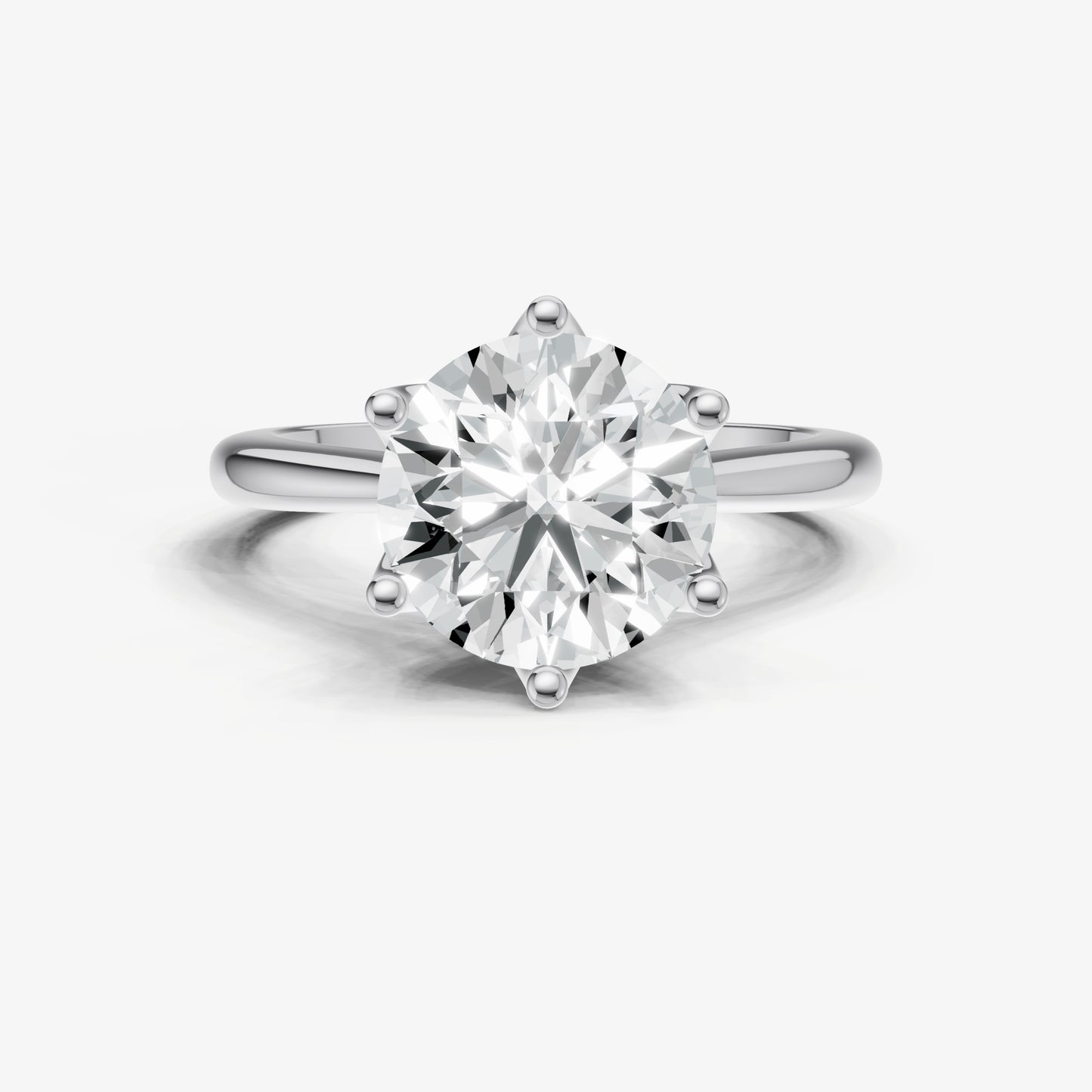 Round Tulip Round Solitaire Engagement Ring