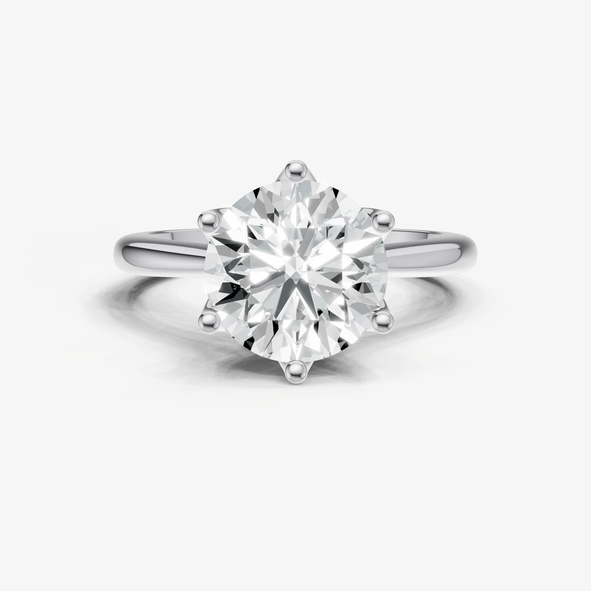 Round Tulip Round Solitaire Engagement Ring