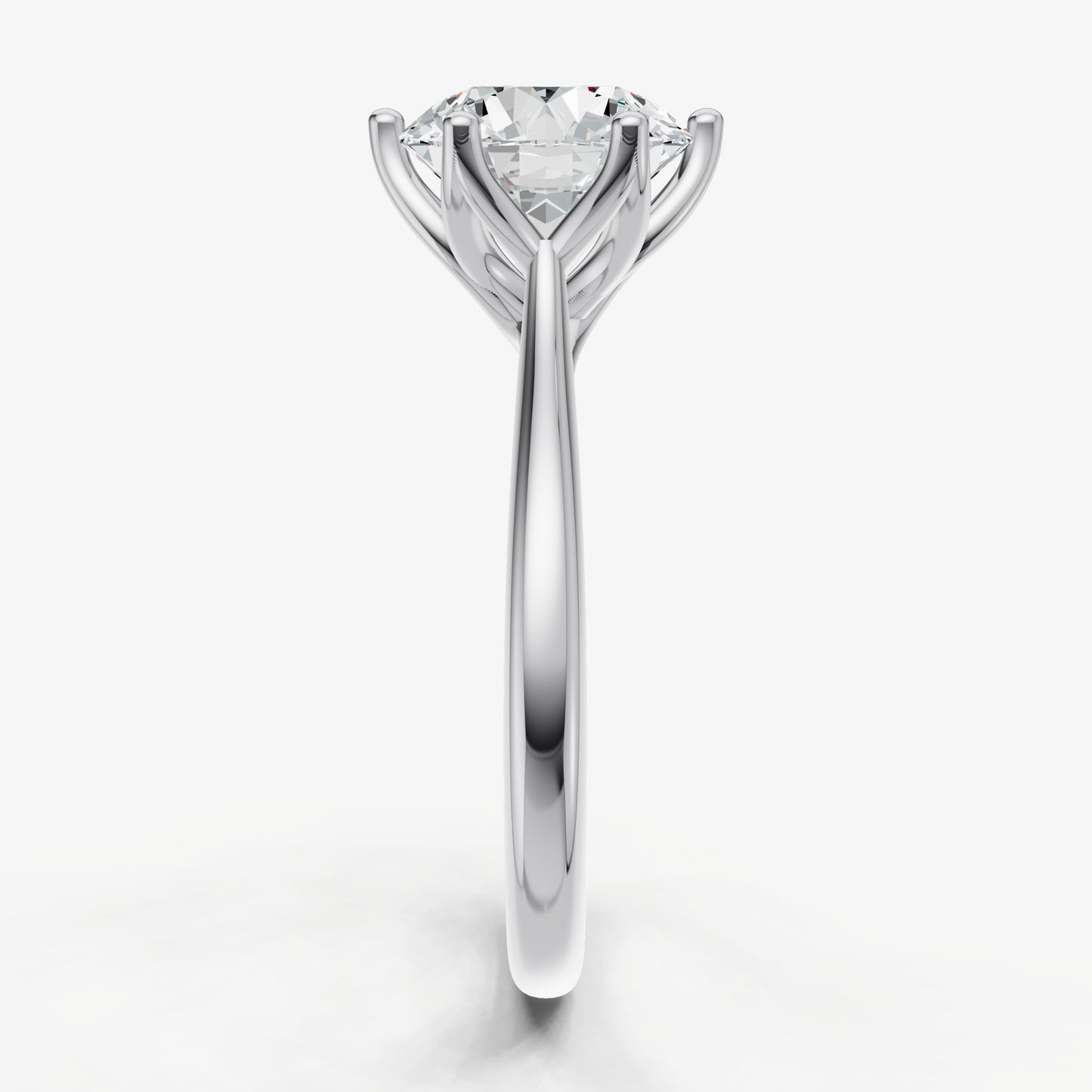 Round Tulip Round Solitaire Engagement Ring