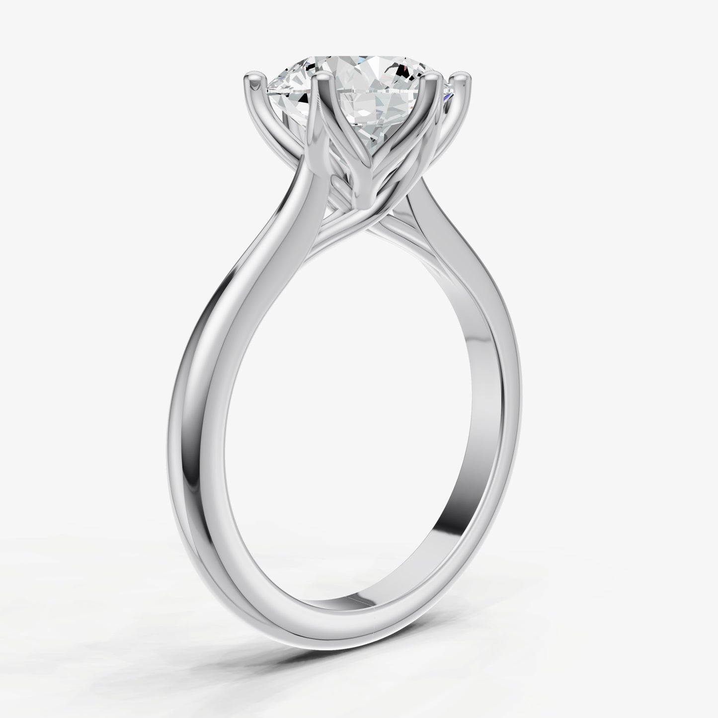 Round Tulip Round Solitaire Engagement Ring