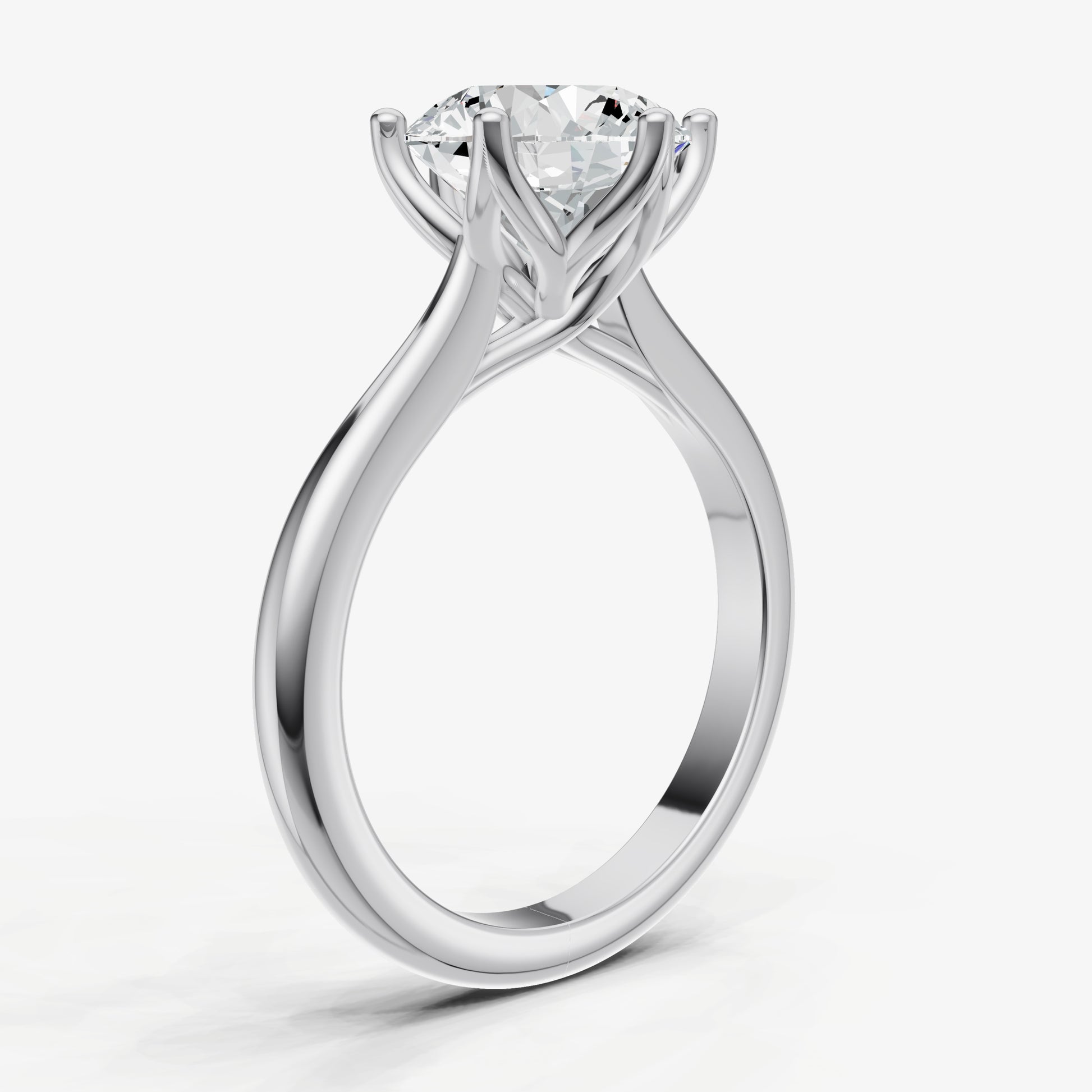 Round Tulip Round Solitaire Engagement Ring