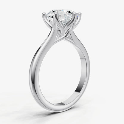 Round Tulip Round Solitaire Engagement Ring
