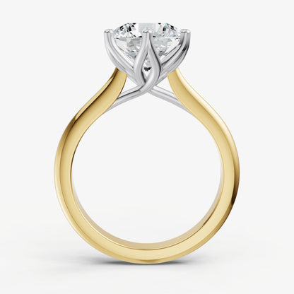 Round Tulip Round Solitaire Engagement Ring