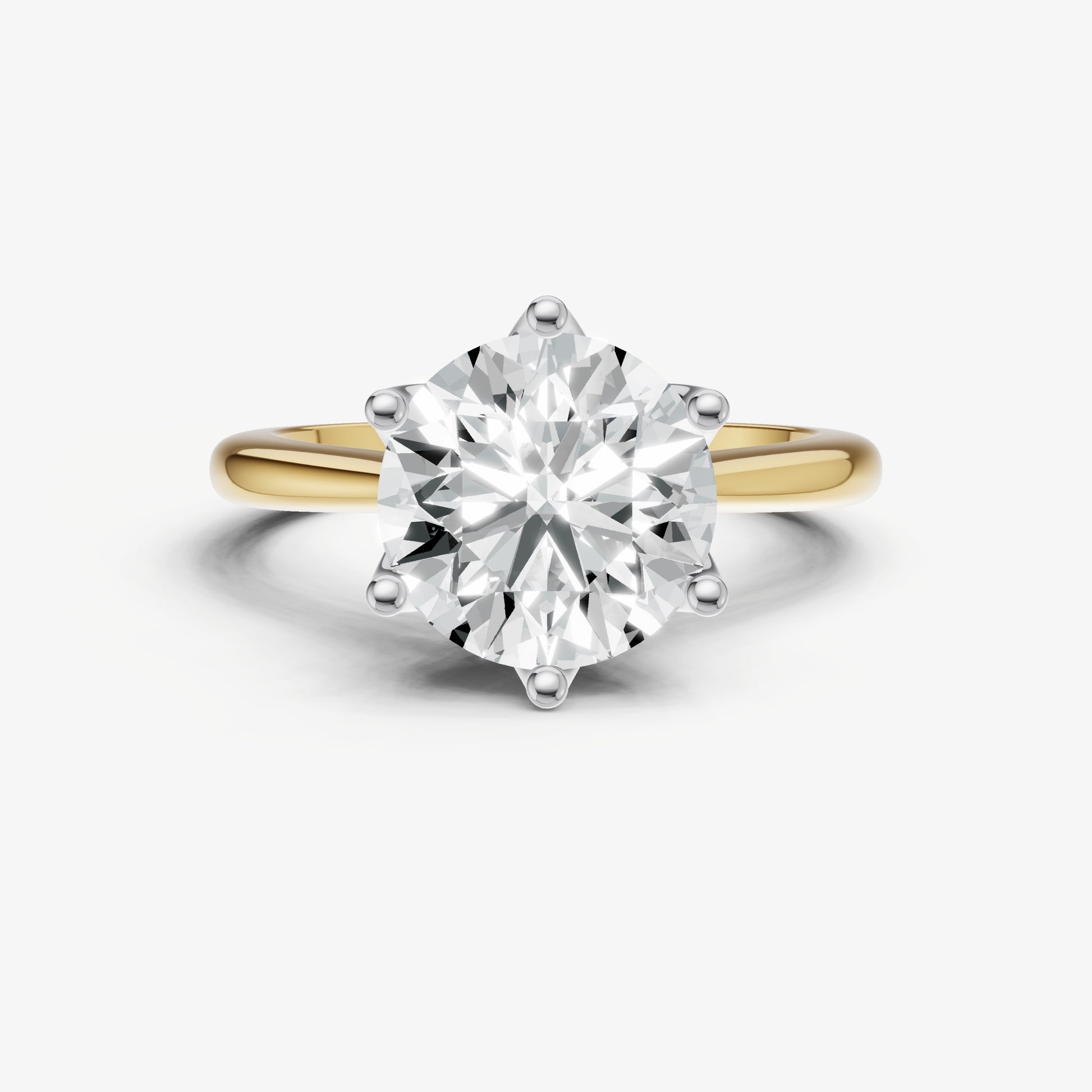 Round Tulip Round Solitaire Engagement Ring