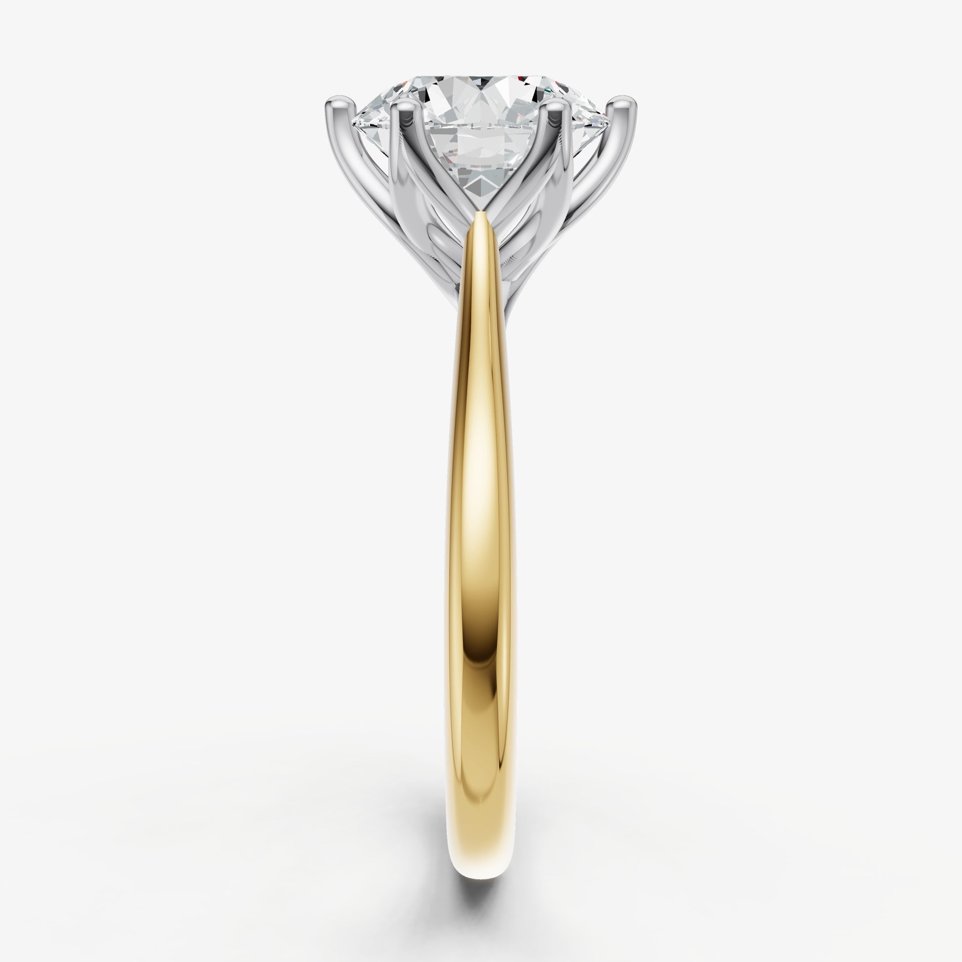 Round Tulip Round Solitaire Engagement Ring