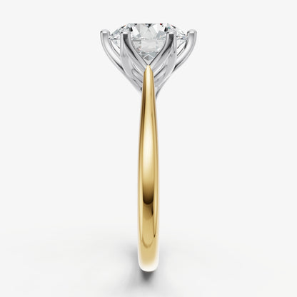 Round Tulip Round Solitaire Engagement Ring
