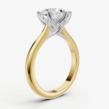 Round Tulip Round Solitaire Engagement Ring