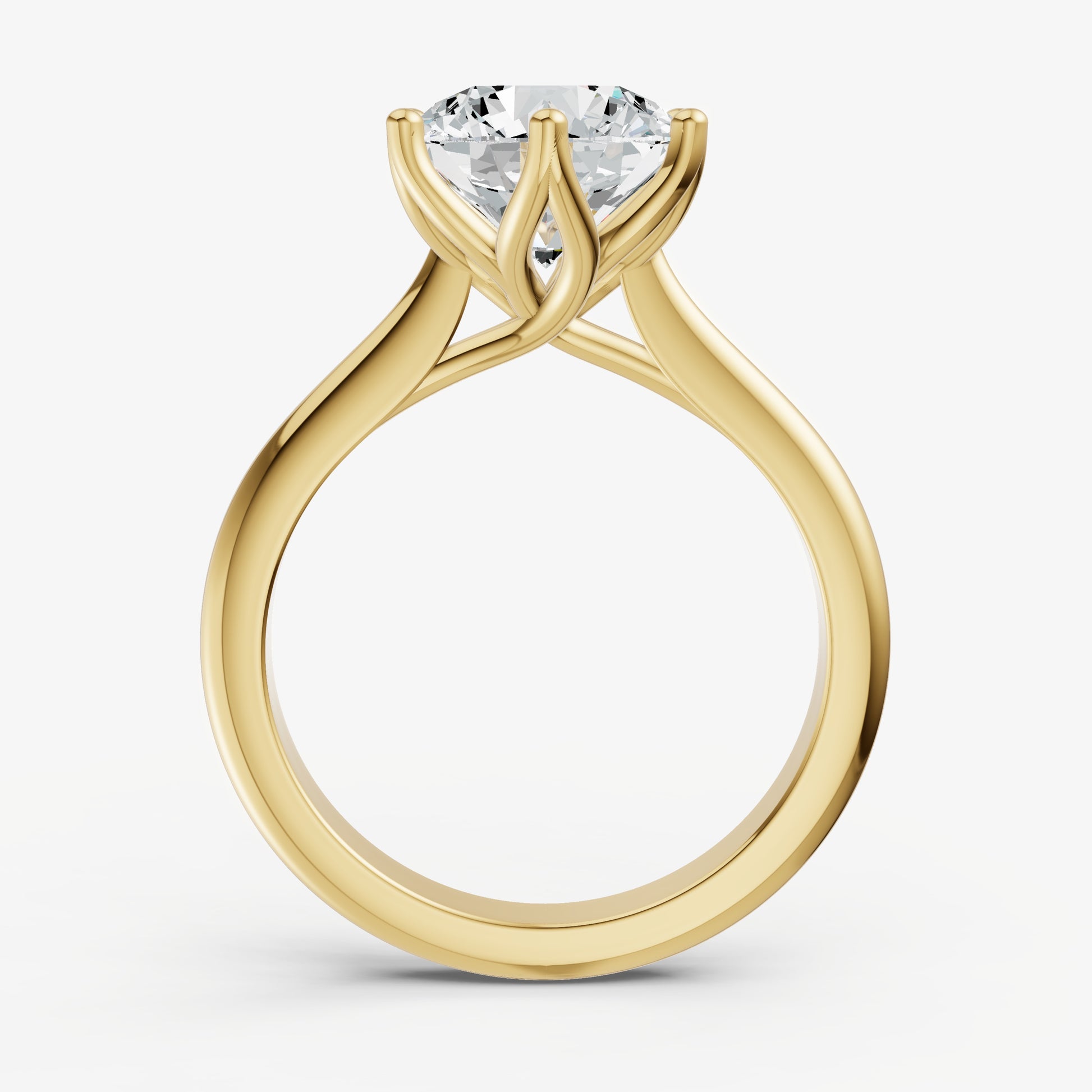 Round Tulip Round Solitaire Engagement Ring