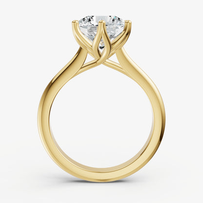 Round Tulip Round Solitaire Engagement Ring