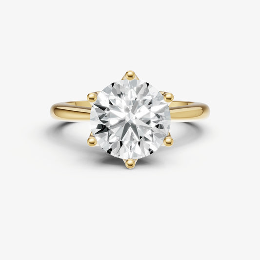 Round Tulip Round Solitaire Engagement Ring