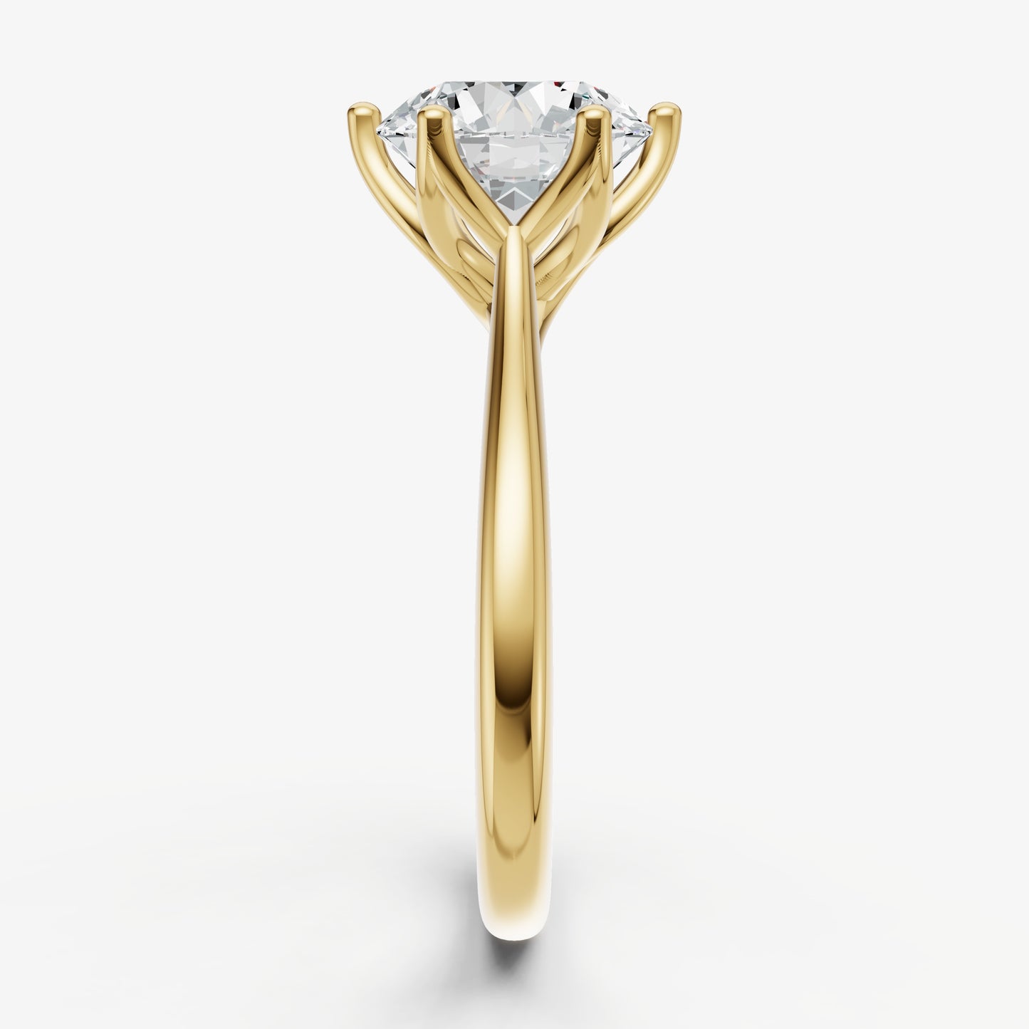 Round Tulip Round Solitaire Engagement Ring