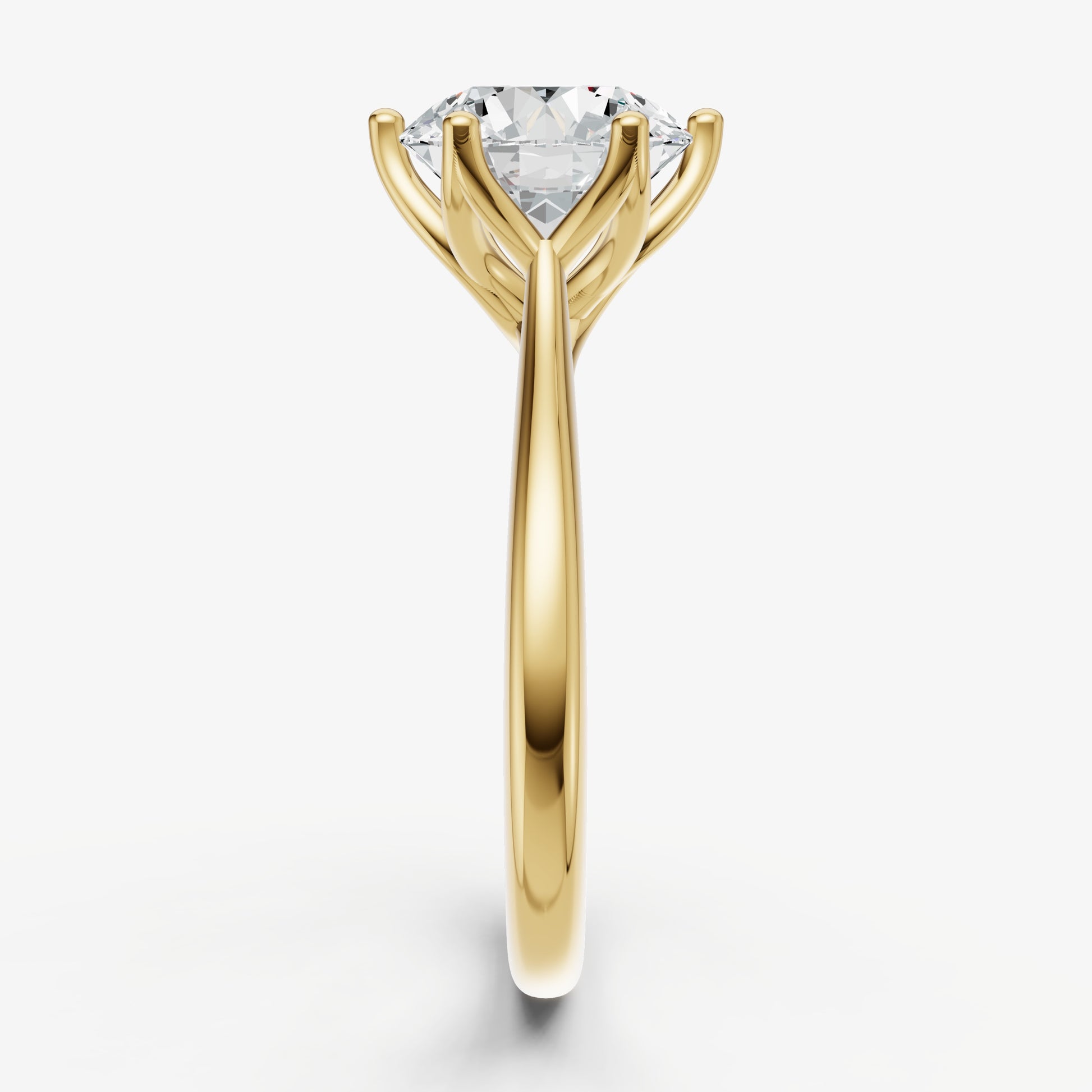 Round Tulip Round Solitaire Engagement Ring