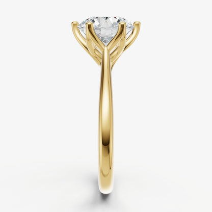 Round Tulip Round Solitaire Engagement Ring