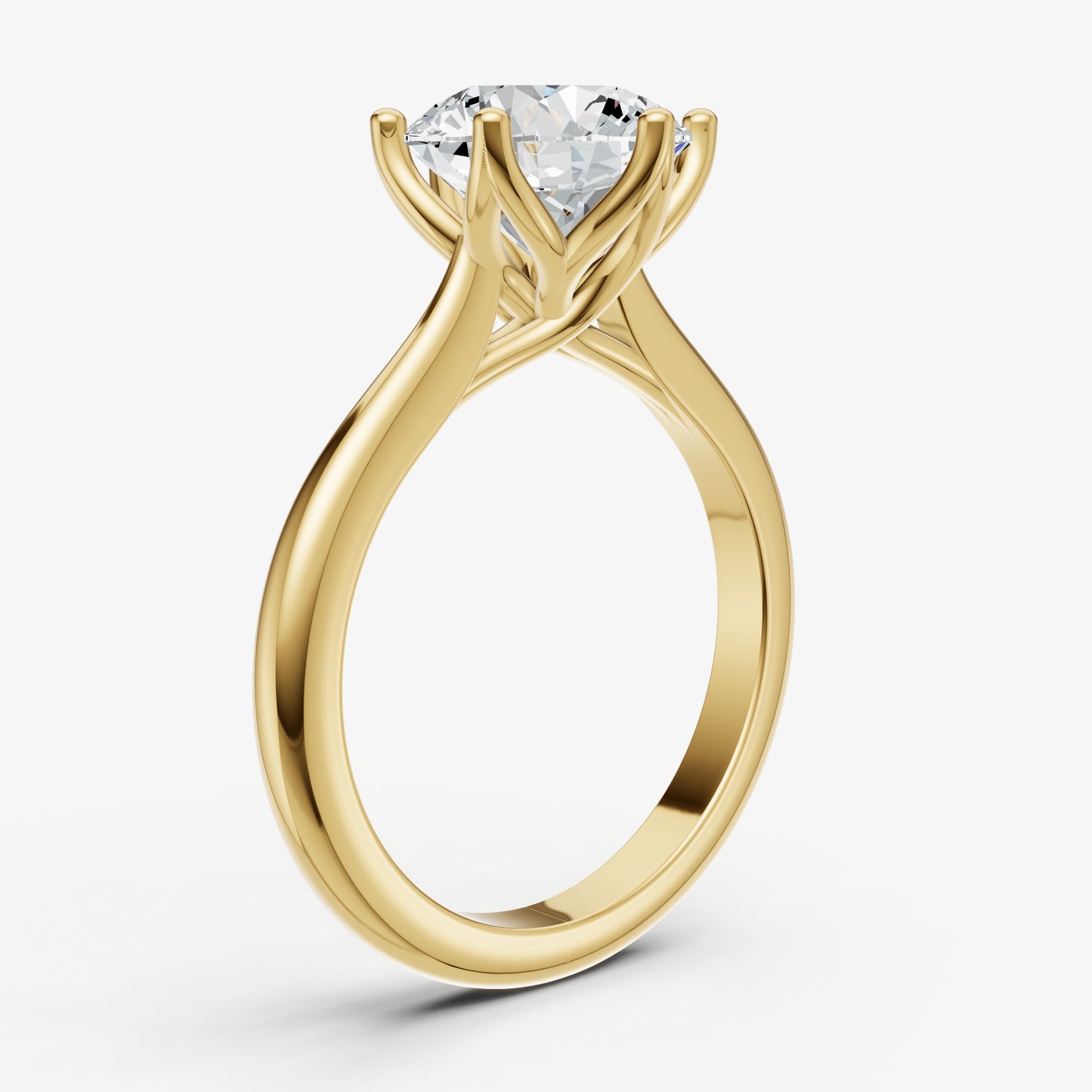 Round Tulip Round Solitaire Engagement Ring