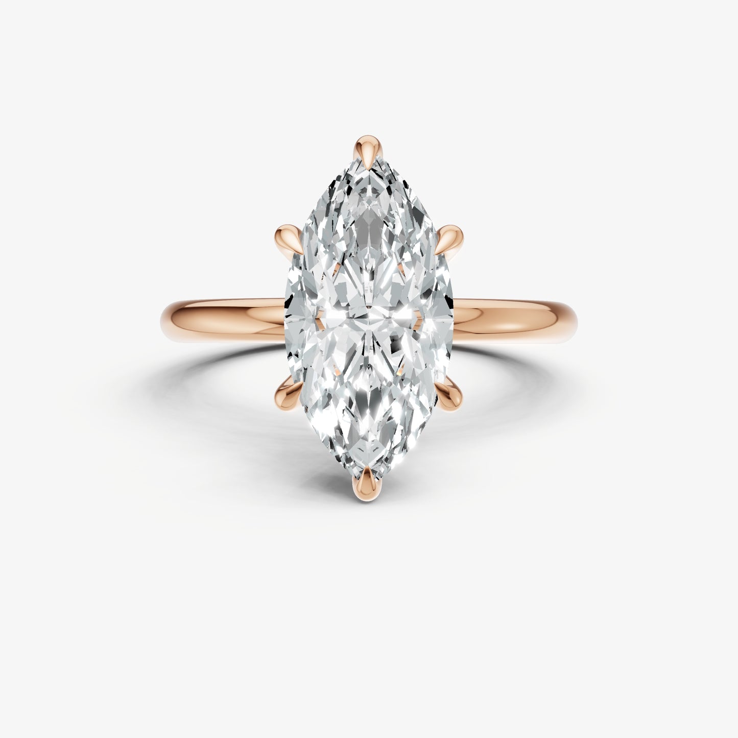 Marquise 6 Claw Solitaire Engagement Ring